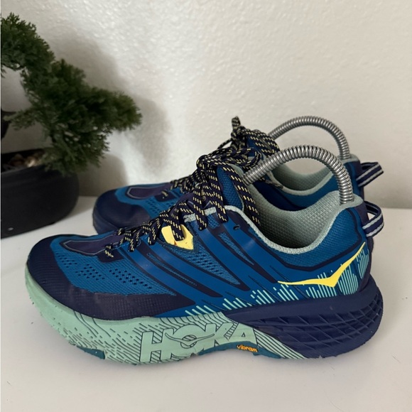 Hoka Blue and Green Athletic Shoes - Picture 5 of 9